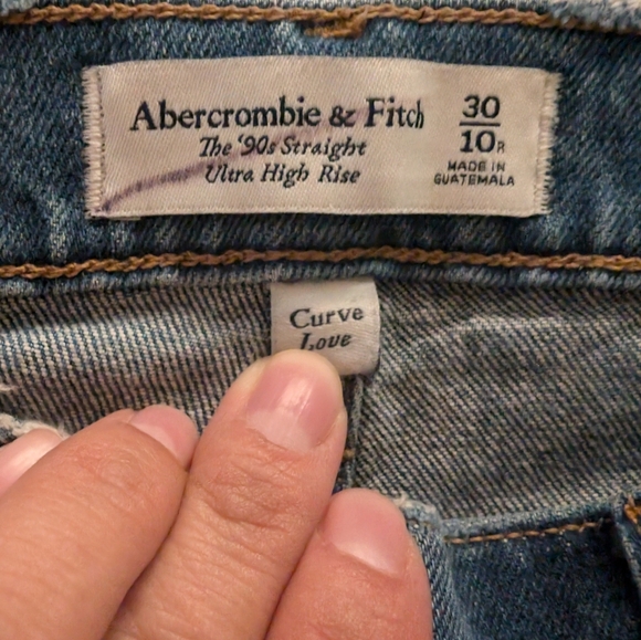 Abercrombie & Fitch Straight Leg Blue Jeans curve Ultra High Rise - Picture 9 of 9